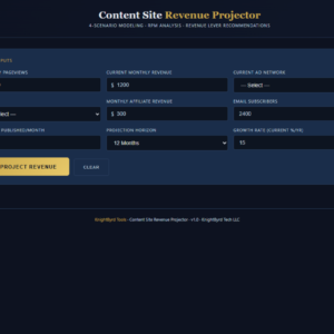 Content Site Revenue Projector