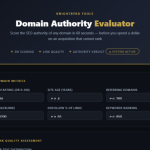 Domain Authority Evaluator