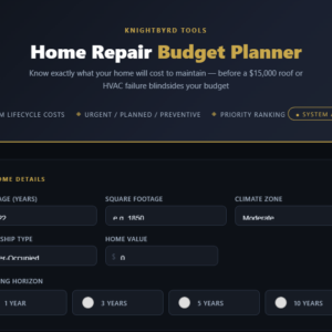 Home Repair Budget Planner