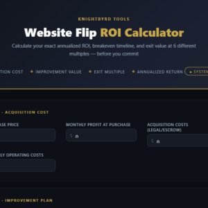 Website Flip ROI Calculator